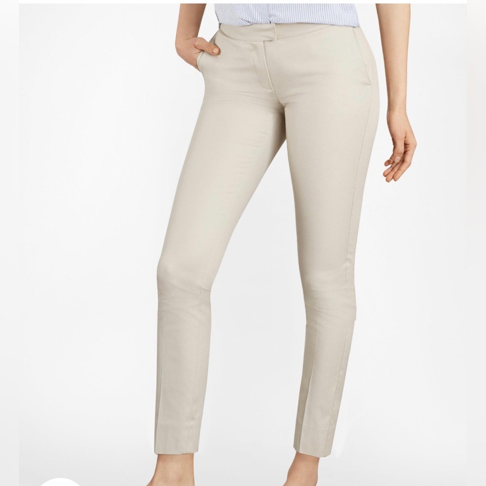Brooks Brothers Flat-front Stretch Advantage Chino Pants- Stone